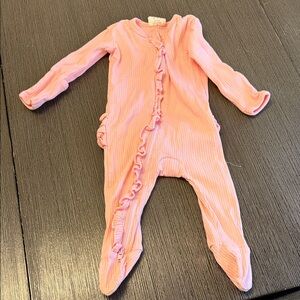 Charming Pink Ruffled Kids Footie